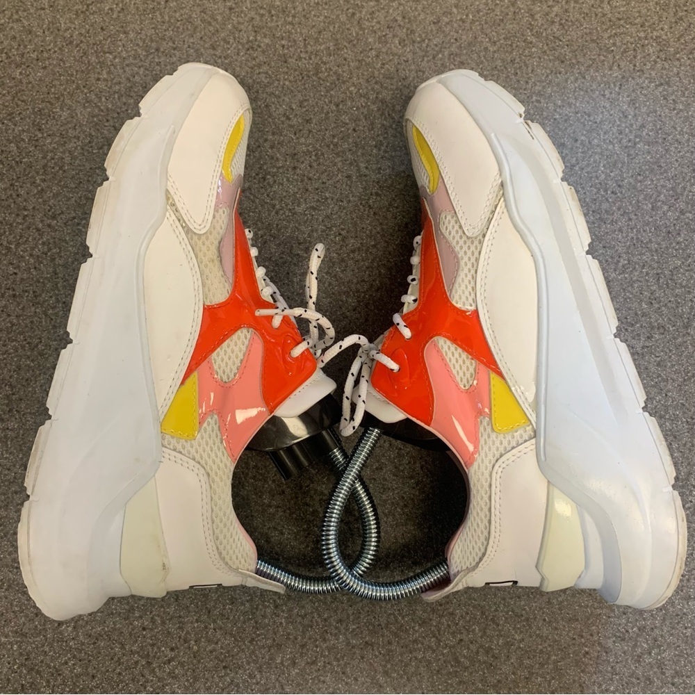 D.A.T.E. sneakers white pink red yellow color-block design Women’s Size 8 - Picture 5 of 8